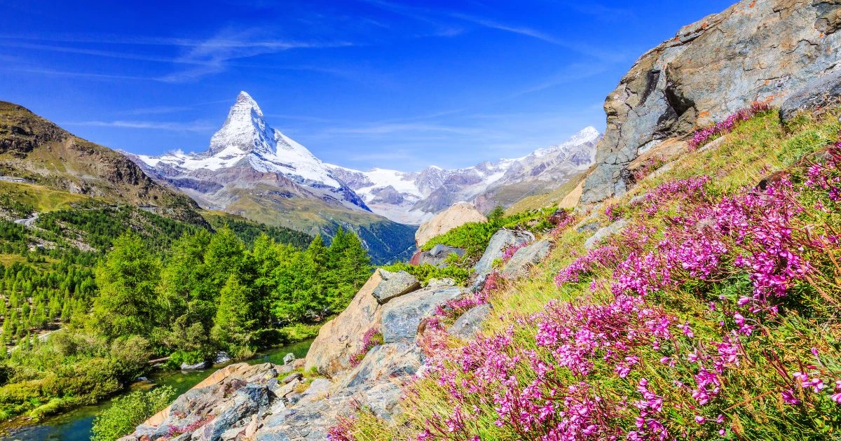 View of the Matterhorn on the Haute Route Trek from Chamonix with UCPA