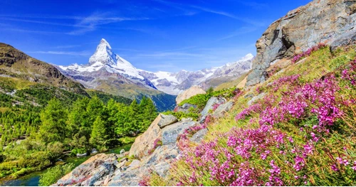 View of the Matterhorn on the Haute Route Trek from Chamonix with UCPA
