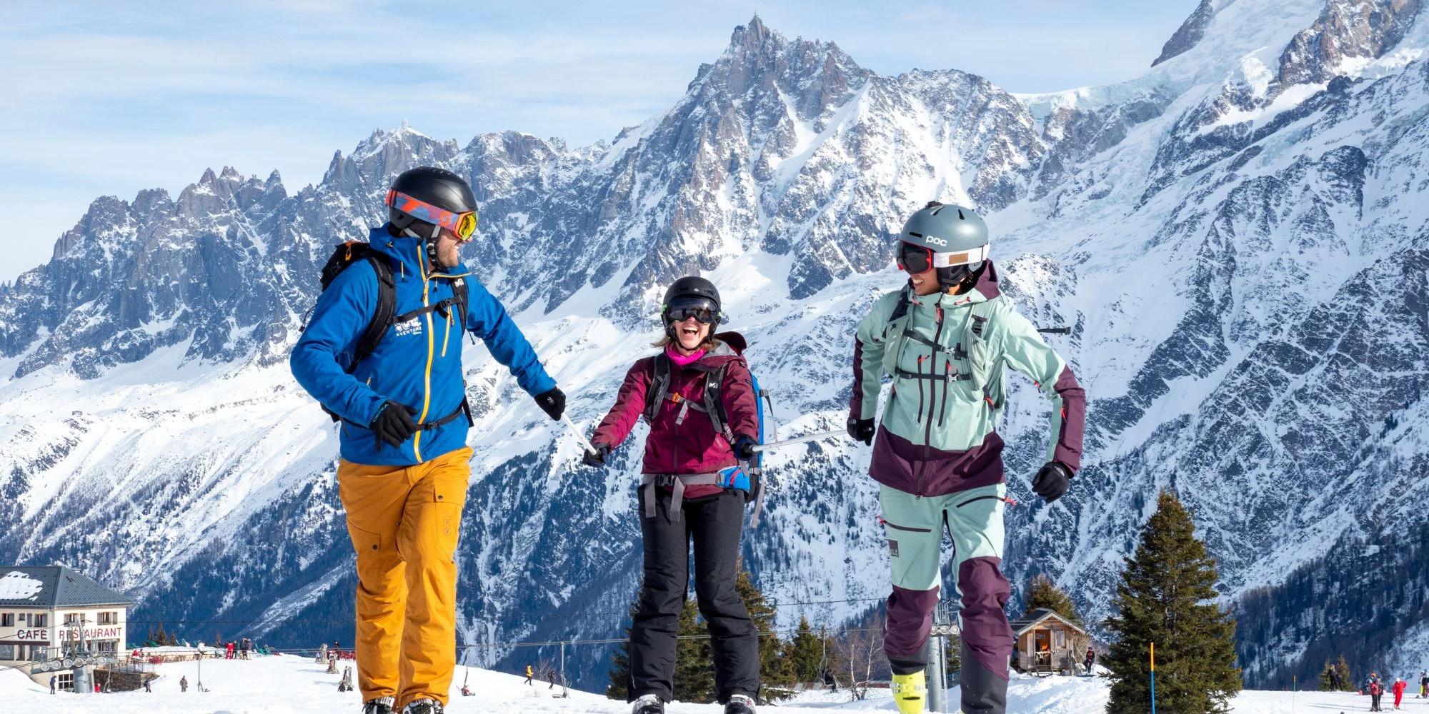 Group skiing at UCPA Argentiere
